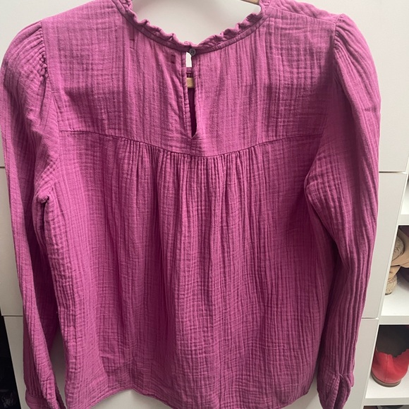 XiRENA Tops Xirena Magentapink Long Sleeve Gauze Blouse Poshmark
